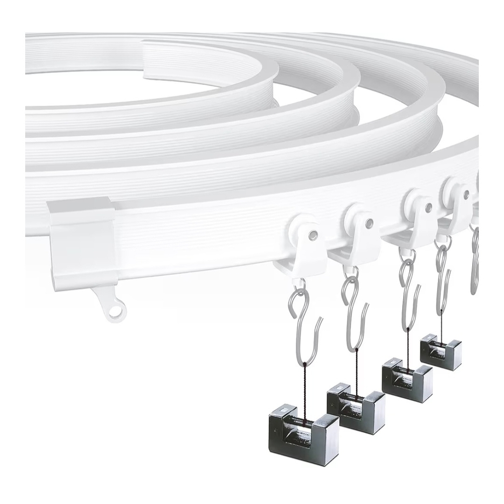 Sleek White Ceiling Curtain Track System